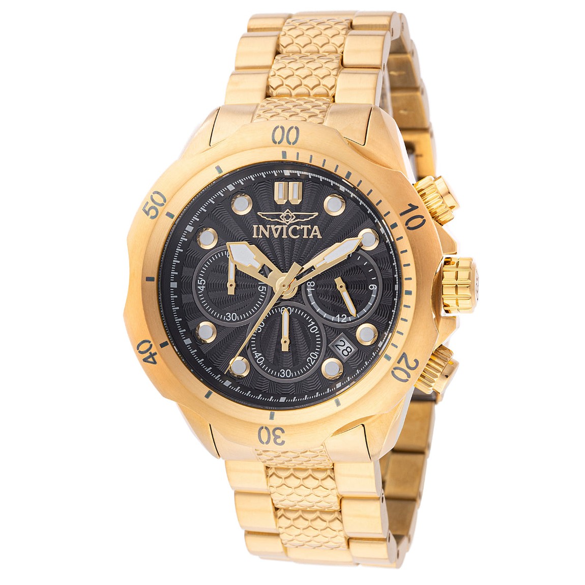 Invicta Venom Steelshed 腕時計 46mm ゴールド ステンレスバンド メンズ 47754