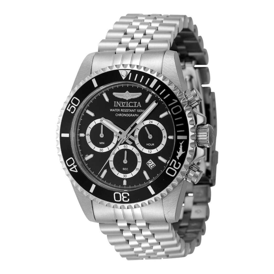 Invicta Pro Diver 腕時計 43mm ブラック文字盤 ステンレススチール クオーツ メンズ 48381
