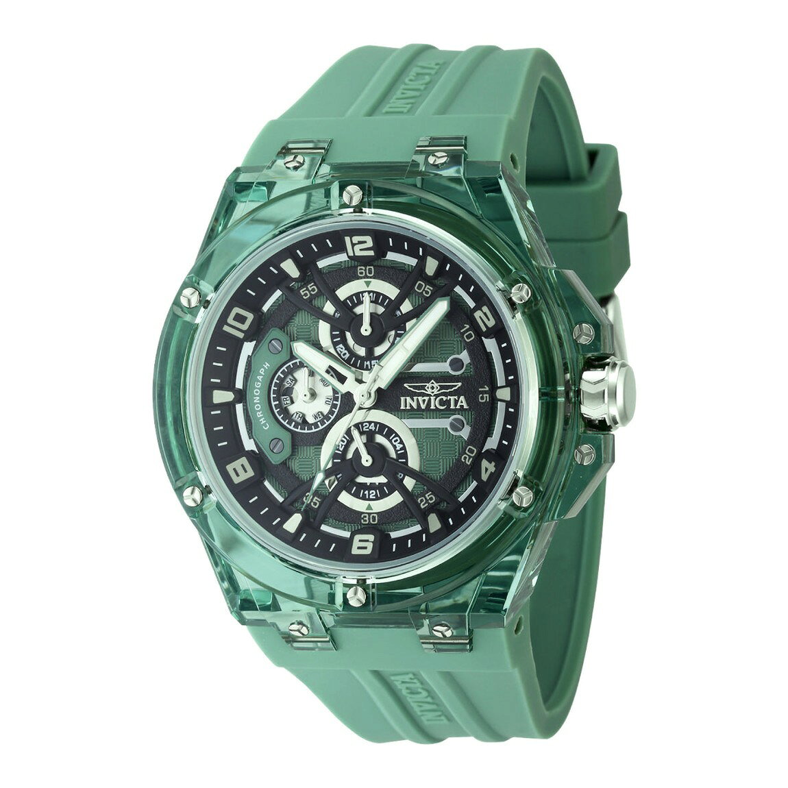 Invicta Racing 腕時計 46mmケース グリーン文字盤 プラスチックケース クォーツ メンズ 48798