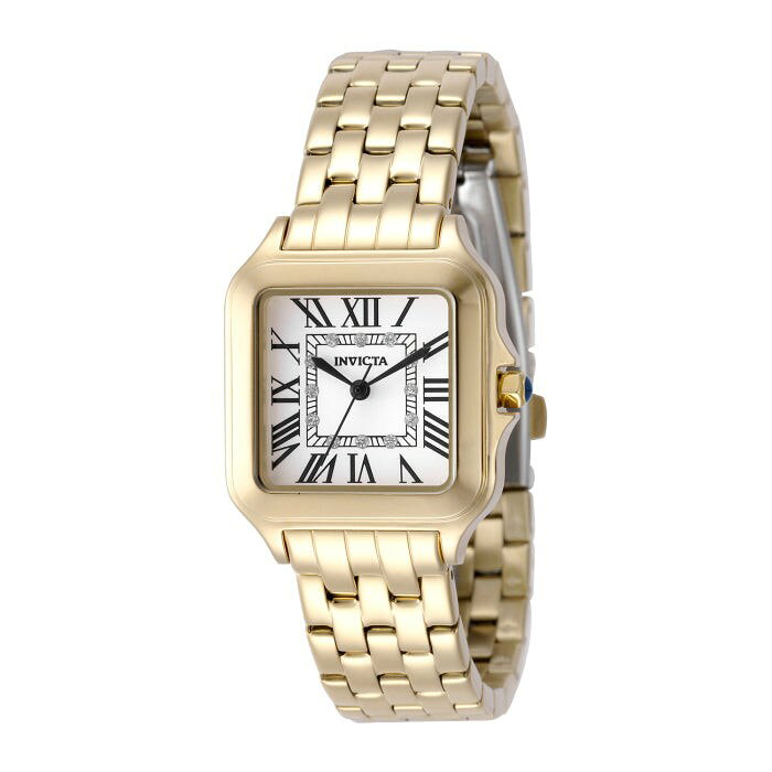 PRODUCT DETAILS Invicta Angel 腕時計 28mm ケース径 ゴールド ステンレス シルバー文字盤 レディース 50611【商品仕様】・ ムーブメント：クォーツ（TMI PC21）・ ケース素材：ステンレススチール・ ケース径：28mm・ バンド素材：ステンレススチール・ バンド幅：16mm・ 文字盤色：シルバー・ 風防：ミネラルクリスタル・ 防水：30m【特徴】・ Invicta Angelコレクションは、多様なスタイルに調和するデザインを追求したシリーズです。・ ケースとブレスレットは華やかなゴールドカラーのステンレススチールで統一されています。・ 文字盤にはシルバーの真鍮素材を採用し、ゴールドのケースとのコントラストを演出しています。・ 28mmのコンパクトなケース径により、様々なシーンで活用しやすいサイズ感となっています。 ■ 商品について 海外輸入品（説明書は英語表記の場合あり） ■ ご注意 ・掲載画像は実物に近い色味になるよう調整しておりますが、ご利用の環境により差異が生じる場合があります。・複数店舗で在庫を共有しているため、ご注文後に在庫切れとなる場合がございます。 ■ 納期について お届けの目安を必ずご確認ください。 海外正規ルート仕入れ品 海外ブランド ▼ 海外正規ブランド店 正規代理店 ▼ 当 店 ※本商品は並行輸入品です 製造元は正規品と同一のブランド・メーカーです。当店では海外正規ルートより仕入れた商品を取り扱っております。流通ルートが異なるのみで、商品自体に違いはございません。 ── 当店の商品について ── 正規品のみ取り扱い 海外正規店・正規代理店から商品を直接仕入れ、国内に輸入して販売しております。 日本未入荷・海外限定モデルも多数 日本未入荷・海外限定モデルも多数取り扱っております。サイズ・カラー違いや海外限定で販売された製品など、日本では手に入りにくいアイテムをお届けいたします。 お求めやすい価格の理由 海外市場での価格差や流通ルートの違いにより、国内販売価格よりお求めやすくなっております。品質はそのままに、よりお手頃な価格でお届けいたします。 安心保証 ご使用前に万が一、製品に不具合がございました場合は、交換または商品代金のご返金にて対応させていただきます。商品到着後5日以内にご連絡ください。 ご注意 海外からの輸入品となります。海外輸送のため、外箱に軽微なスレ等がある場合がございますが、商品本体には影響ございません。 ※在庫状況は仕入先の在庫情報をもとに出来る限り正確に表示しておりますが、取寄せ商品のため、タイミングによりご注文後に欠品・キャンセルとなる場合がございます。 お探しの商品がございましたら、お気軽にご相談ください。