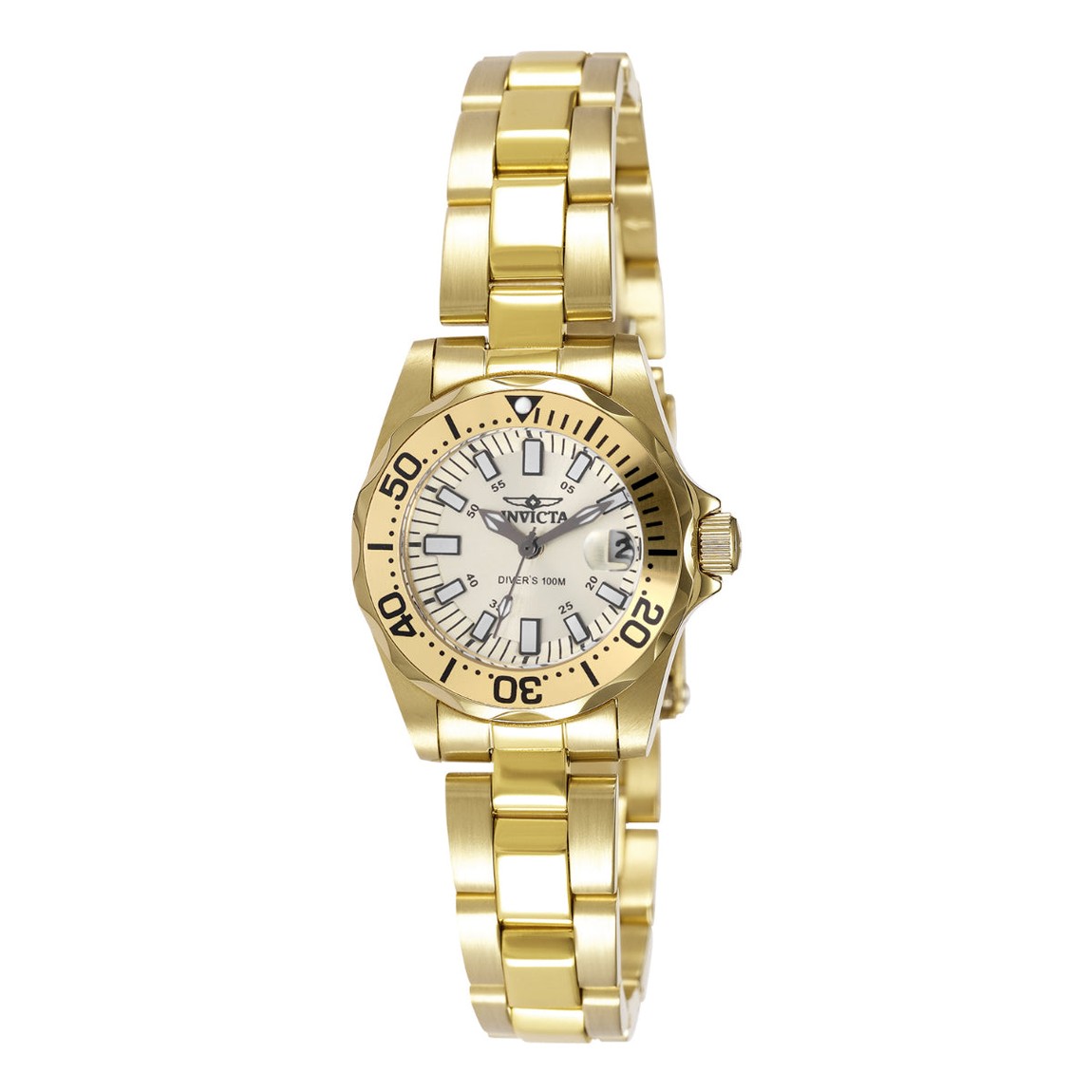 PRODUCT DETAILS Invicta Signature 腕時計 ケース径27mm シャンパン文字盤 ゴールド ステンレス レディース 7065【商品仕様】・ ムーブメント：クオーツ（Ronda 585）・ ケース素材：ステンレススチール・ ケース径：27mm・ バンド素材：ステンレススチール・ バンド幅：14mm・ バンド長：205mm・ 文字盤色：シャンパン・ 風防：Flame Fusionクリスタル・ 防水性：100m・ リューズ：ねじ込み式・ ベゼル：逆回転防止機能付【特徴】・ InvictaのSignatureコレクションに属する、ケースとバンドをゴールドで統一したモデルです。・ 内部にはRonda社製のクオーツムーブメント（Caliber 585）を搭載しています。・ 風防には独自のFlame Fusionクリスタルを採用し、耐久性を備えています。・ 100mの防水性能を備えており、日常生活から水回りでの使用まで対応可能です。・ ケース径27mmのサイズ感で、メタル素材の質感を活かしたデザインとなっています。 ■ 商品について 海外輸入品（説明書は英語表記の場合あり） ■ ご注意 ・掲載画像は実物に近い色味になるよう調整しておりますが、ご利用の環境により差異が生じる場合があります。・複数店舗で在庫を共有しているため、ご注文後に在庫切れとなる場合がございます。 ■ 納期について お届けの目安を必ずご確認ください。 海外正規ルート仕入れ品 海外ブランド ▼ 海外正規ブランド店 正規代理店 ▼ 当 店 ※本商品は並行輸入品です 製造元は正規品と同一のブランド・メーカーです。当店では海外正規ルートより仕入れた商品を取り扱っております。流通ルートが異なるのみで、商品自体に違いはございません。 ── 当店の商品について ── 正規品のみ取り扱い 海外正規店・正規代理店から商品を直接仕入れ、国内に輸入して販売しております。 日本未入荷・海外限定モデルも多数 日本未入荷・海外限定モデルも多数取り扱っております。サイズ・カラー違いや海外限定で販売された製品など、日本では手に入りにくいアイテムをお届けいたします。 お求めやすい価格の理由 海外市場での価格差や流通ルートの違いにより、国内販売価格よりお求めやすくなっております。品質はそのままに、よりお手頃な価格でお届けいたします。 安心保証 ご使用前に万が一、製品に不具合がございました場合は、交換または商品代金のご返金にて対応させていただきます。商品到着後5日以内にご連絡ください。 ご注意 海外からの輸入品となります。海外輸送のため、外箱に軽微なスレ等がある場合がございますが、商品本体には影響ございません。 ※在庫状況は仕入先の在庫情報をもとに出来る限り正確に表示しておりますが、取寄せ商品のため、タイミングによりご注文後に欠品・キャンセルとなる場合がございます。 お探しの商品がございましたら、お気軽にご相談ください。