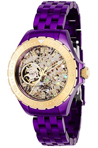 Invictaインビクタ Pro Diver 0.0924 Carat Diamond Automatic レディース Watch w/Abalone Dial - 36mm. Purple (39854) 腕時計