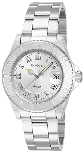 InvictaCrN^ fB[X 14320 Angel Analog Display Swiss Quartz Silver Watch rv