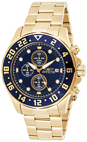 InvictaCrN^ Y Specialty Quartz Gold Watch with Blue Dial (Model 15942) rv