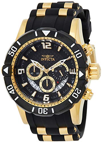 InvictaCrN^ Y Pro Diver Stainless Steel Quartz Diving Watch with Polyurethane Strap, Two Tone, Case Diameter: 50mm (Model: 23702) rv