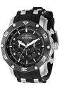 Invictaインビクタ メンズ Pro Diver 50mm Stainless Steel, Silicone Quartz クロノグラフ Watch, Black (Model: 37716) 腕時計