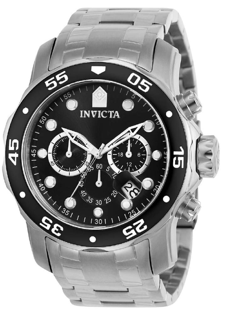 Invictaインビクタ メンズ男性用 0069 "Pro Diver Collection" ステンレススチール Watch, Silver/Black