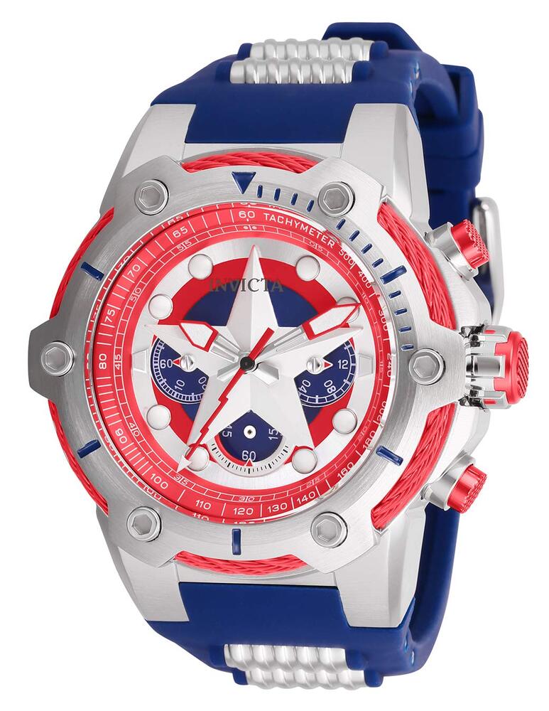 InvictaCrN^ Captain America Yjp 26894 Marvel AiO\ NH[cv Blue Watch