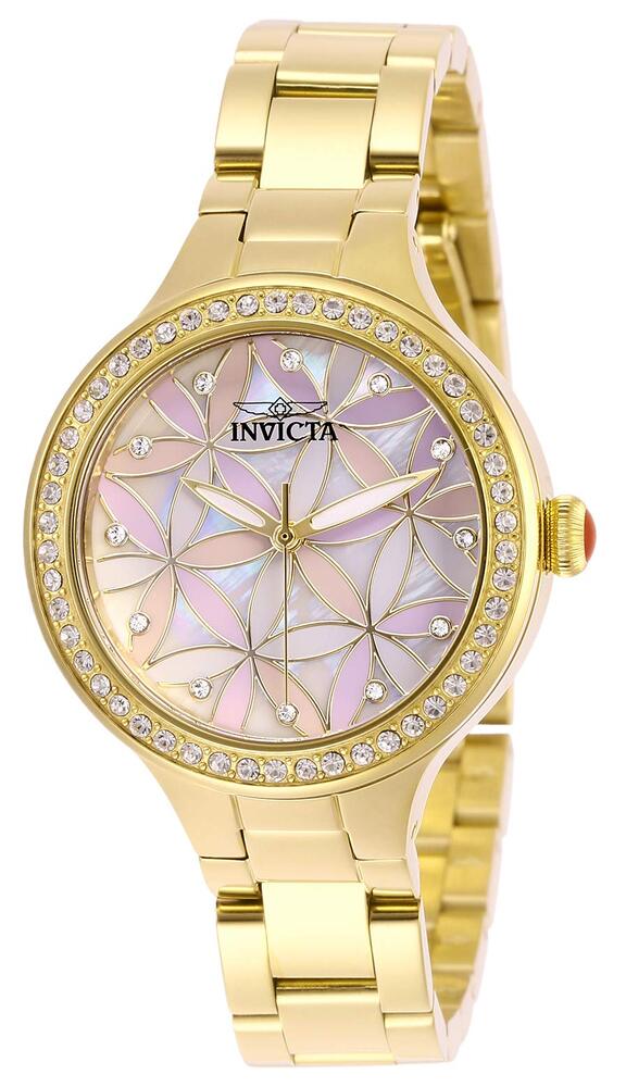 InvictaCrN^ fB[Xp Wildflower NH[cv Gold Watch Pink Dial (Model 28822)