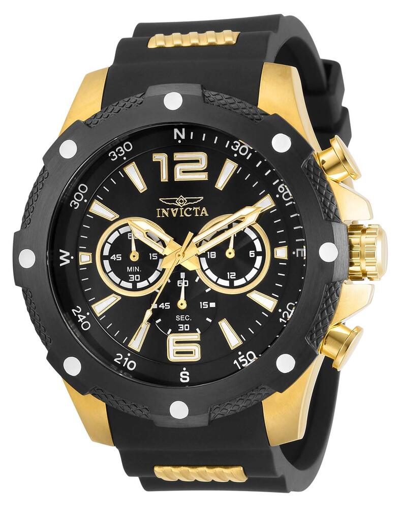 InvictaCrN^ Yjp I-Force 50mm XeXX`[, Silicone NH[cv Gold (Model: 30769)