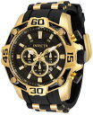 InvictaCrN^ Yjp Pro Diver NH[cv Silicone, XeXX`[ Strap, Black, Gold, 26 (Model: 33837)