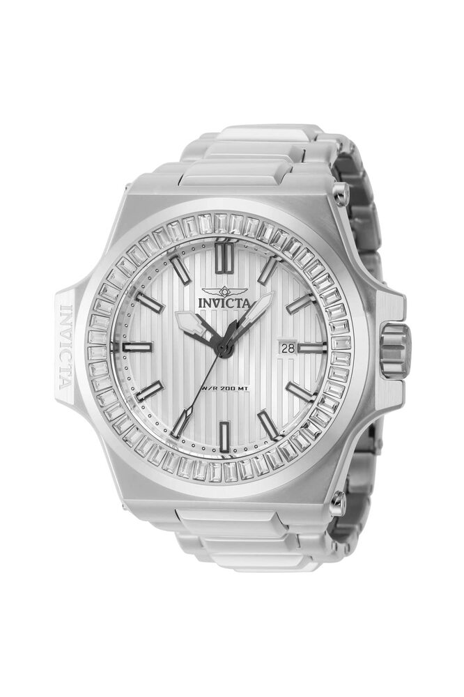 InvictaCrN^ Yjp 43381 Akula NH[cv 3 Hand Silver Dial Watch