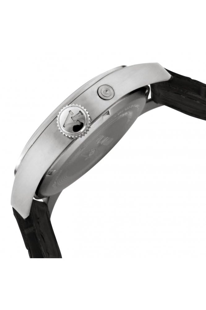 Invicta メンズ 0764 I-Force ステンレススチール ウォッチ ブラックレザーバンド