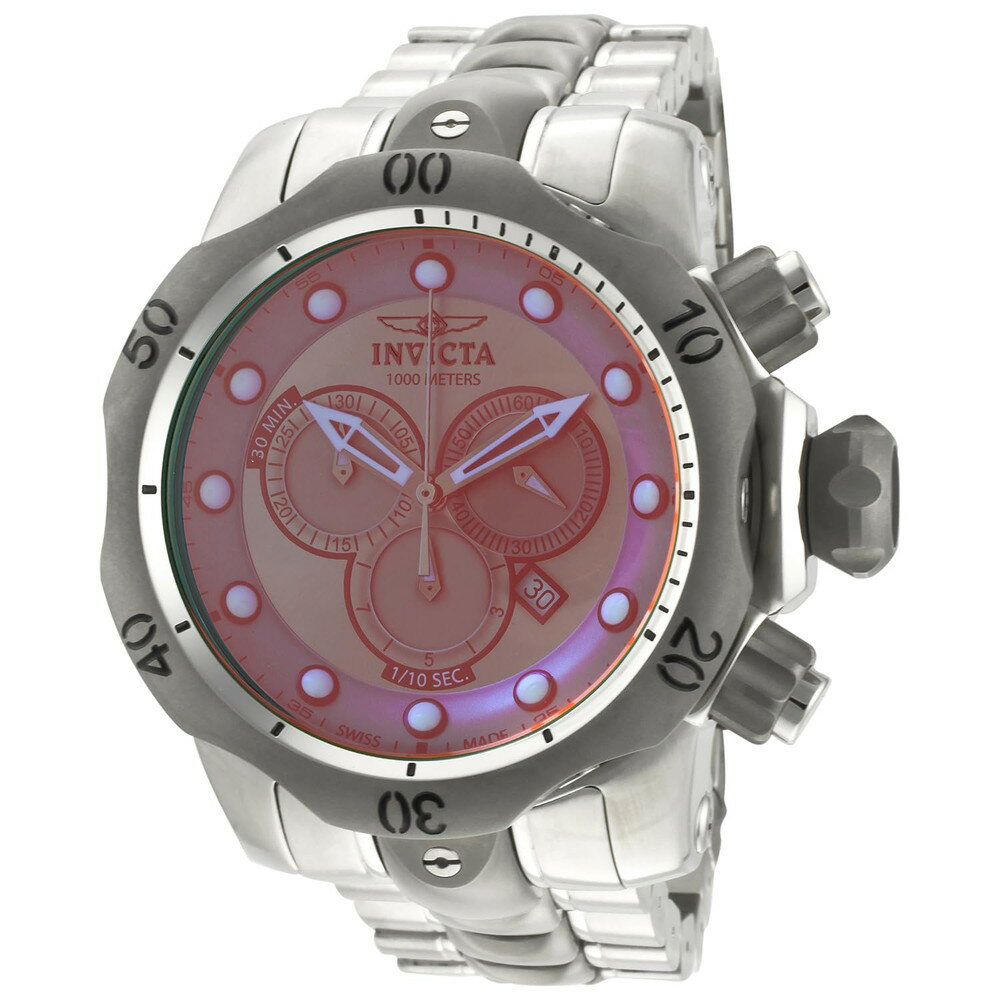 Invicta メンズ 0967 Venom Reserve クロノグラフ ローズ ティンテッド クリスタル ステンレススチール ウォッチ
