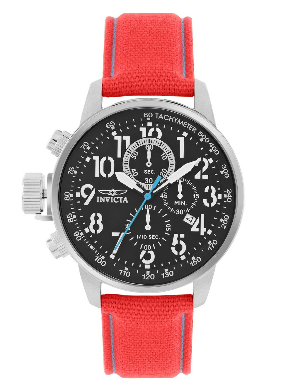 Invicta メンズ 12070 Force クロノグラフ ブラックダイヤル レッド ライフル ファブリック ウォッチ