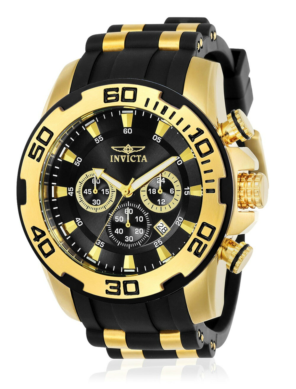Invicta メンズ Pro Diver ステンレススチール クォーツ シリコンストラップ ブラック 26 カジュアル ..