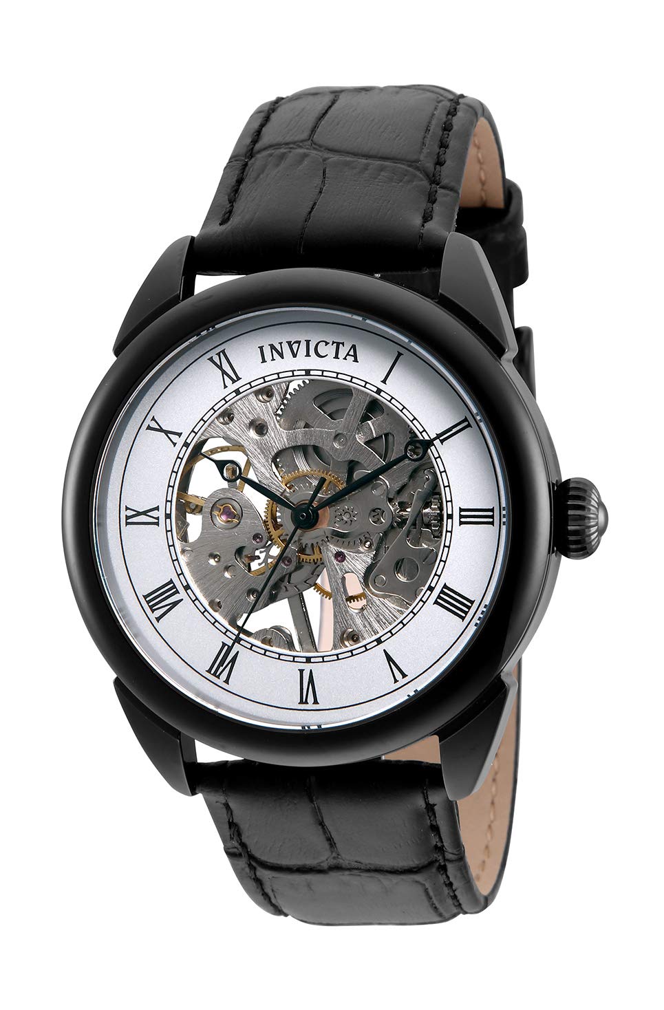 Invicta メンズ Specialty 42mm レザー メカニカル クロノグラフ ウォッチ ブラック 32633