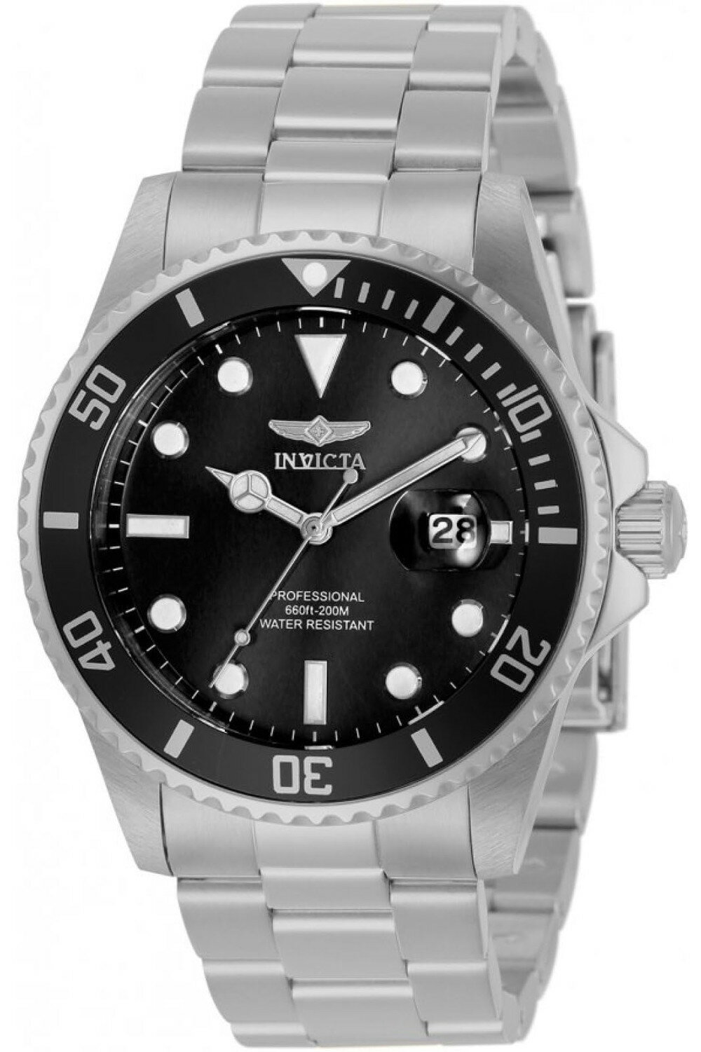 Invicta Pro Diver クォーツ ブラックダイヤル ステンレススチール メンズ ウォッチ 33266