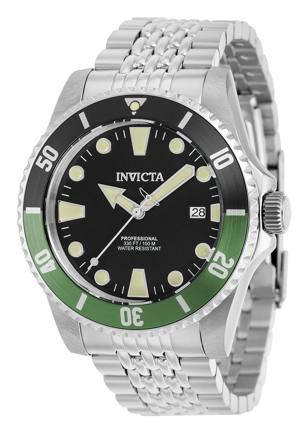 Invicta Pro Diver メンズ 44mm ステンレススチール スチール ブラック dial NH35A オートマティック