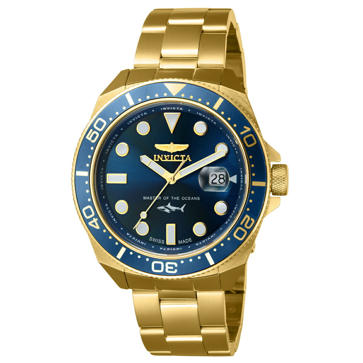 Invictaインヴィクタ Pro Diver Swiss Made Ronda 515 Caliber メンズウォッチ 46mm ゴールド 39869 1