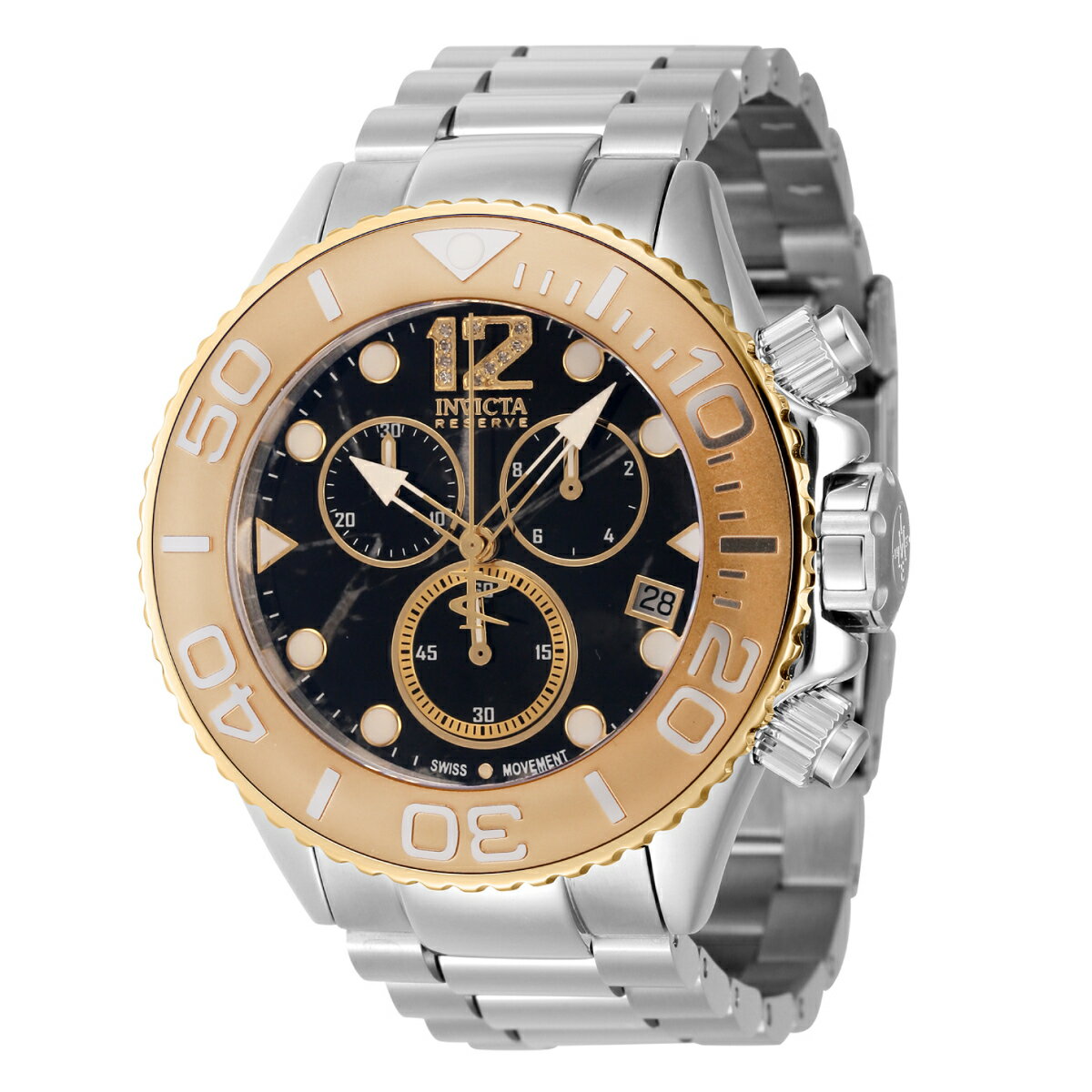 InvictaCBN^ Reserve Grand Diver 0.04 Carat Diamond Swiss ETA G10.212 Caliber YEHb` 52mm X`[ 45369