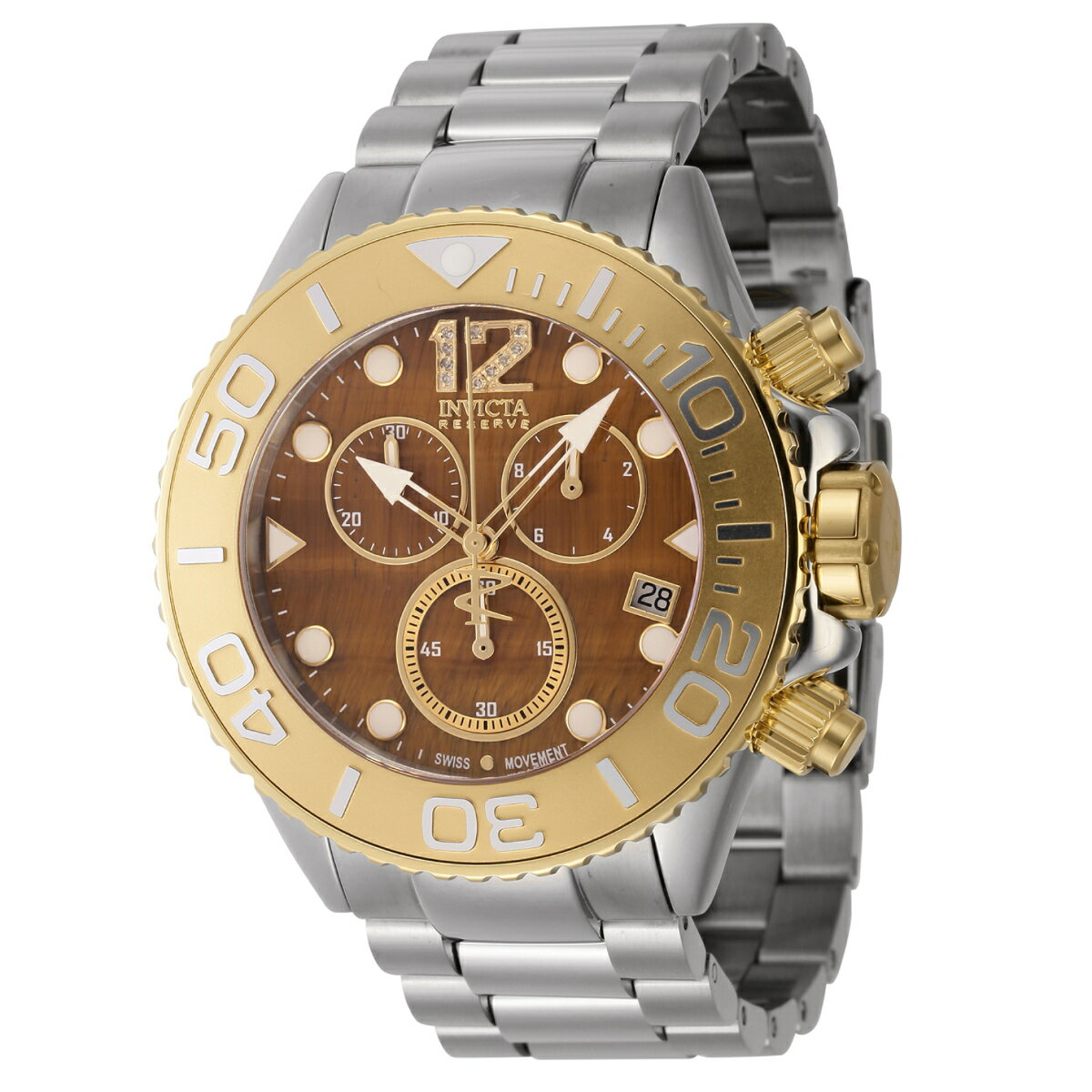 InvictaCBN^ Reserve Grand Diver 0.04 Carat Diamond Swiss ETA G10.212 Caliber YEHb` 52mm X`[ 45374