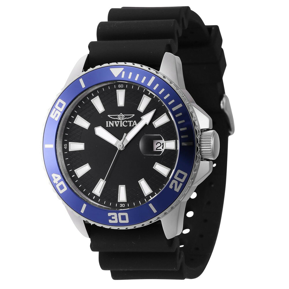 Invicta メンズ Pro Diver 45mm シリコン クォーツウォッチ ブラック 46089