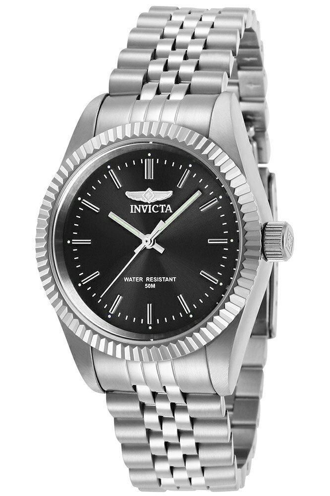Invictaインビクタ Specialty レディース 腕時計 クォーツ 36mm ステンレススチール チャコール文字盤 50m防水 アナログ 夜光 シルバー