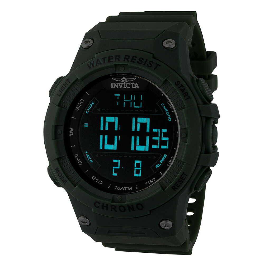 INVICTAインヴィクタ レーシング デジタル メンズ ウォッチ 52mm グリーン (47525)