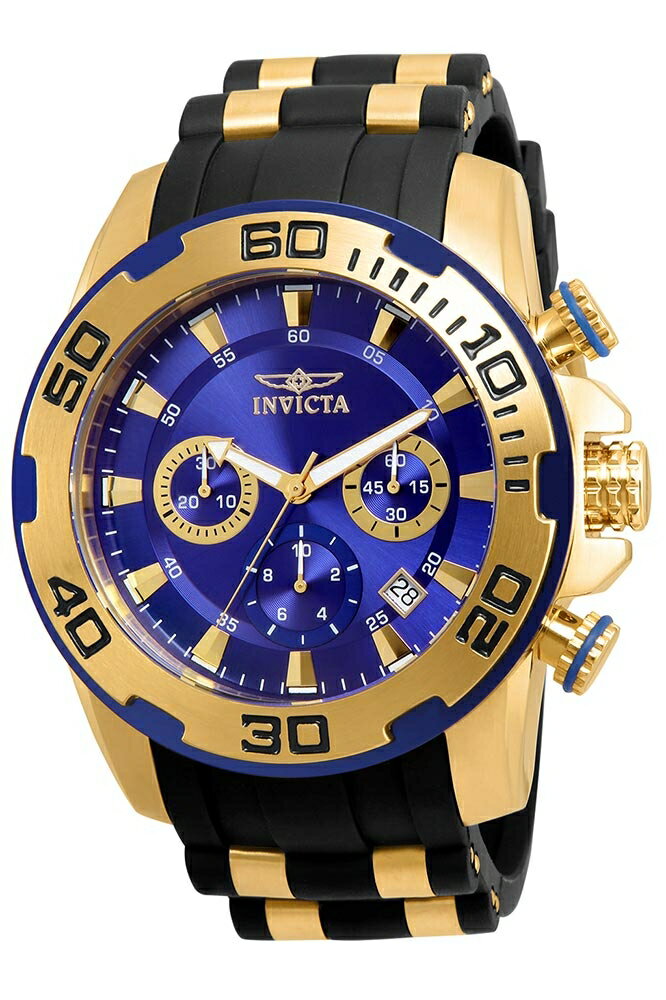 INVICTAインヴィクタ プロダイバー スキューバ メンズ 腕時計 50mm ゴールド ブラック 22313