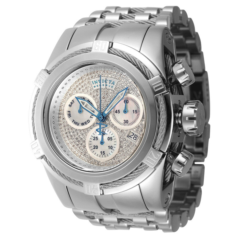 INVICTAインヴィクタ Reserve ボルト ゼウス 1.02カラット ダイヤモンド スイス製 Ronda Z60 キャリバー メンズ ウォッチ マザーオブパール文字盤 53mm スチール 45917