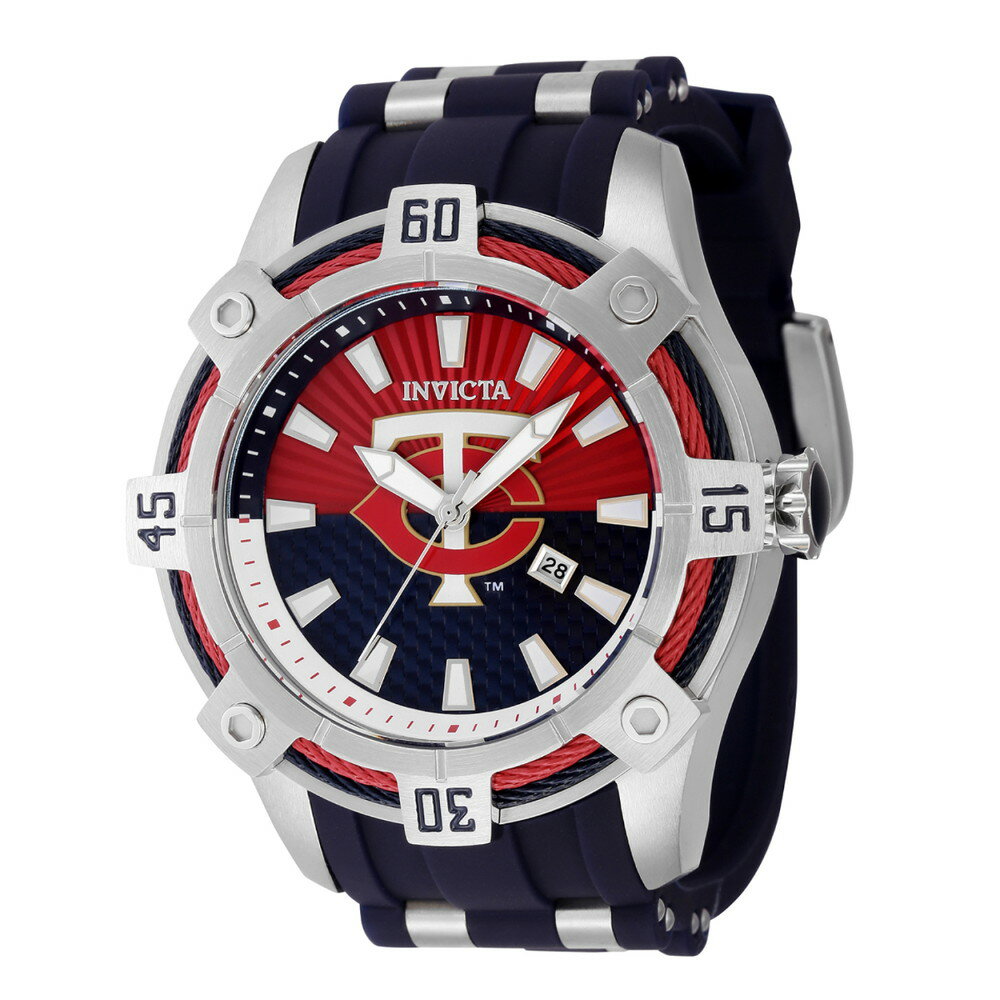 INVICTAインヴィクタ MLB ミネソタ ツインズ メンズ 腕時計 52mm ブルー スチール ZG 43275