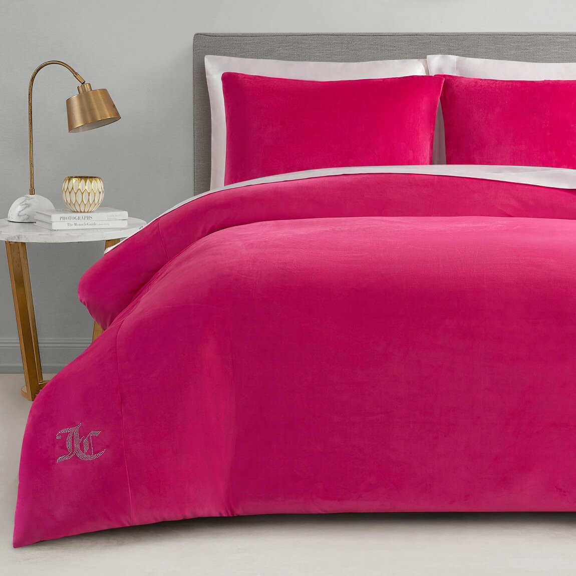 Juicy Couture ジューシークチュール ベロア コンフォーター 3点セット ホットピン...