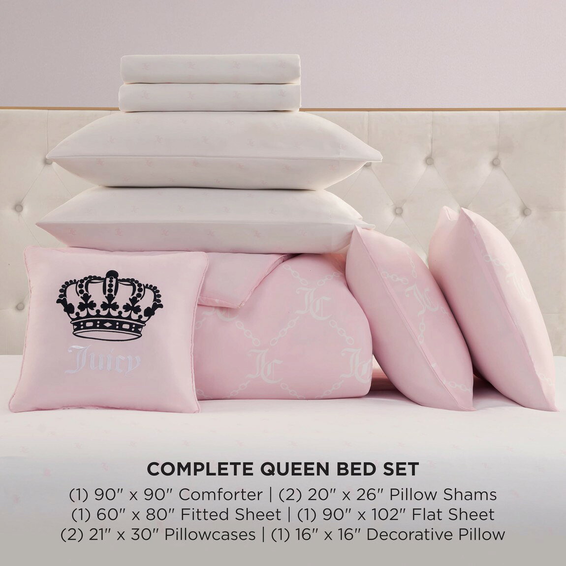 ジューシークチュール Juicy Couture コンフォーターセット 8点セット ライトピン...