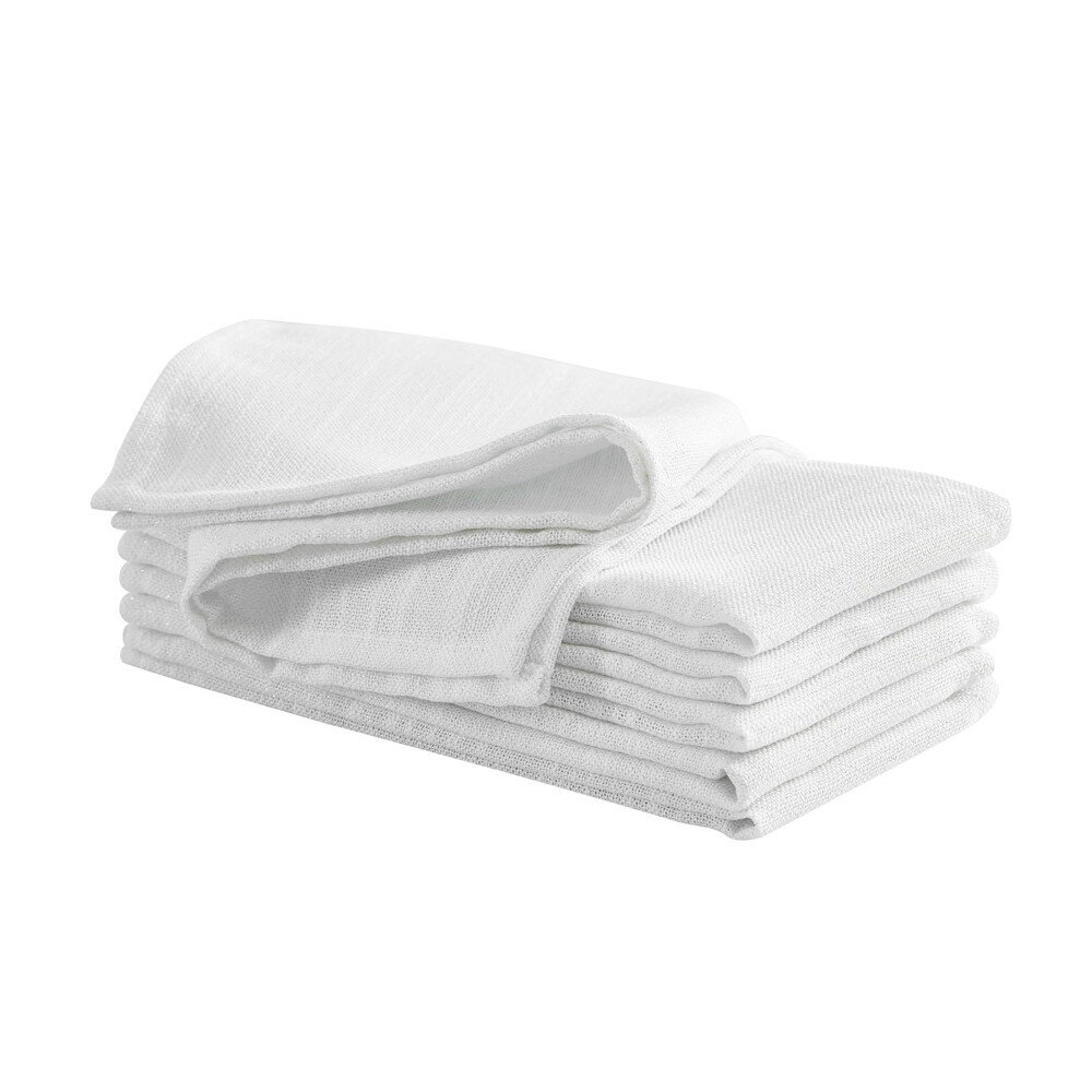 Laura Ashley Arabesque ラグジュアリー シマー ファブリック ナプキン 6枚セット ホワイト