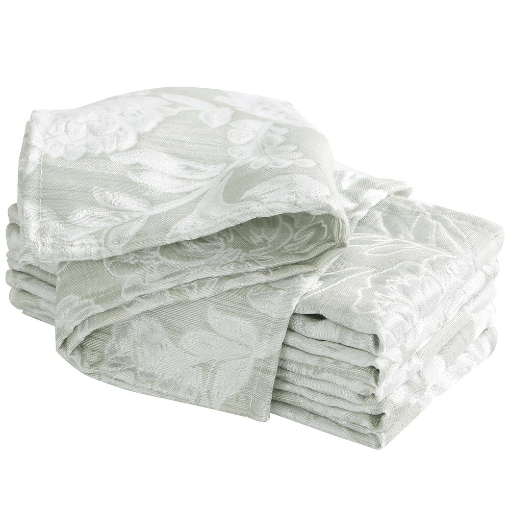 Laura Ashley Annaleigh テーブルクロス ジャカード生地 リンクル耐性 6枚セット ナプキン セージ