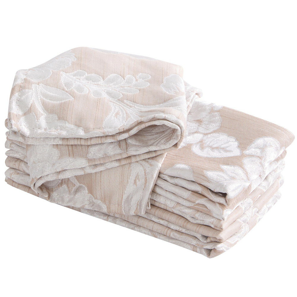 Laura Ashley Annaleigh テーブルクロス ジャカード生地 リンクル耐性 6枚セット ナプキン トープ