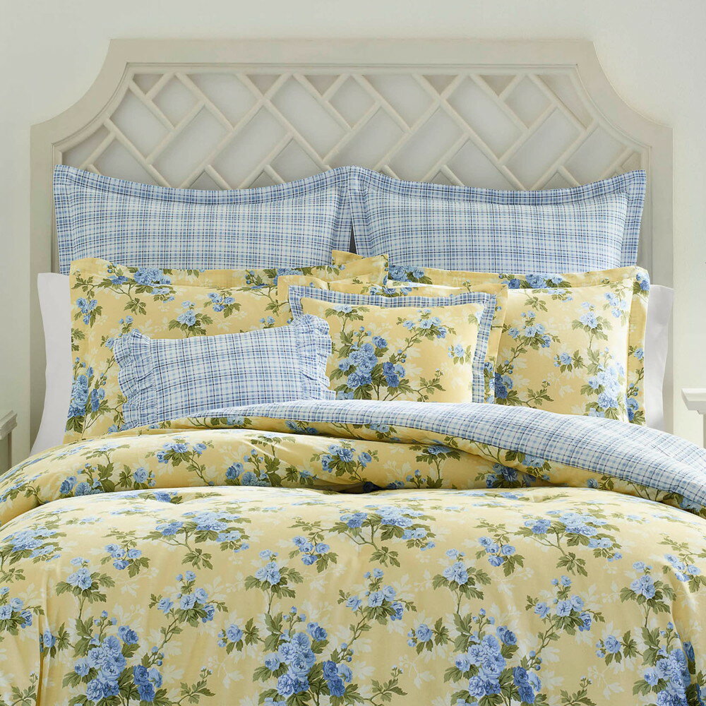 Laura Ashley クイーン デュベカバーセット リバーシブル コットン Cassidy Yellow クイーン 2