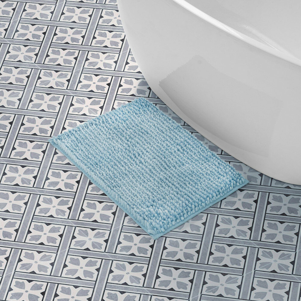 Laura Ashley Butter シェニール バスマット 吸水 シャギー 滑り止め プラッシュ 17 x 24 アクア