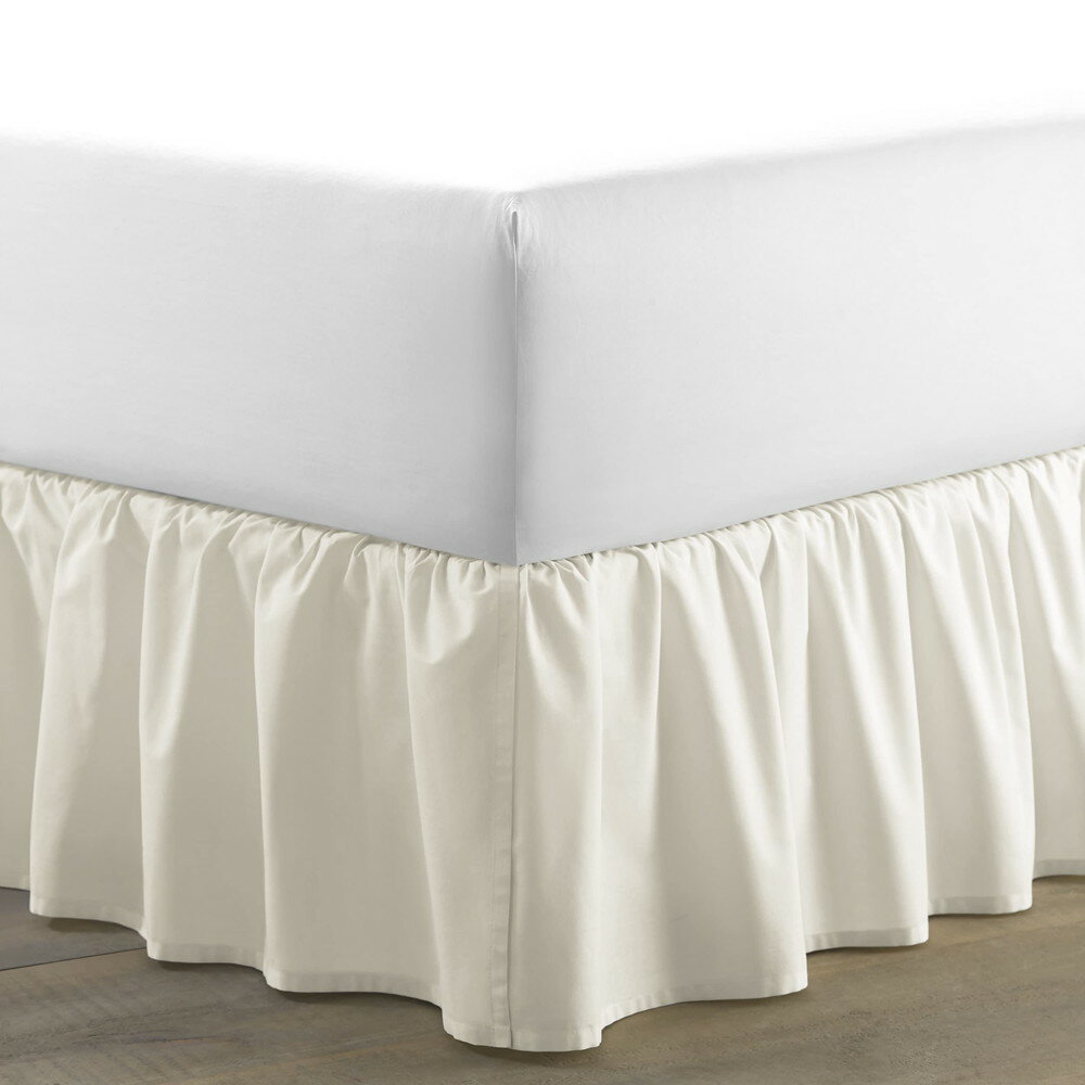 乐天商城 - Laura Ashley Home Solid Ivory ラッフルベッドスカート ツイン