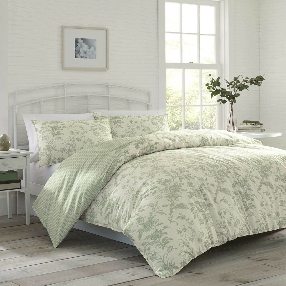Laura Ashley Home ツイン デュベカバーセット リバーシブル コットン Natalie Sage ツイン(3)