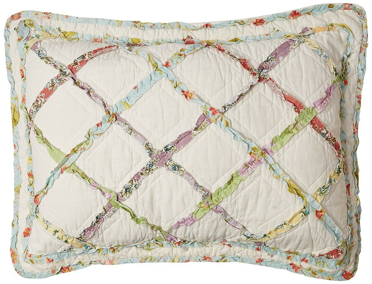 Rakuten - Laura Ashley 枕カバー スタンダードシャム Ruffle Garden クリーム 51cm×66cm 綿100% フリル付き