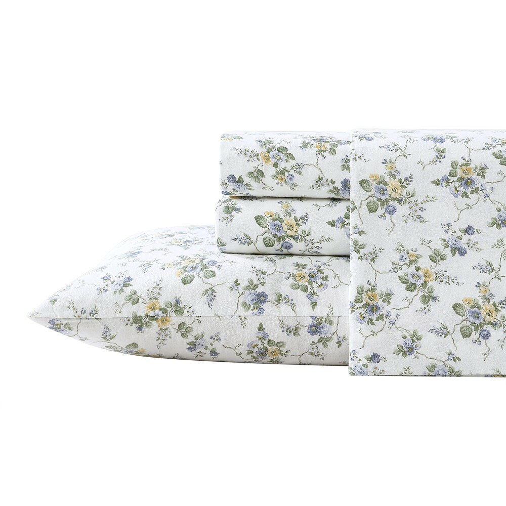 Laura Ashley Home キングシーツ コットンフランネル ベッドセット Crestwood キング