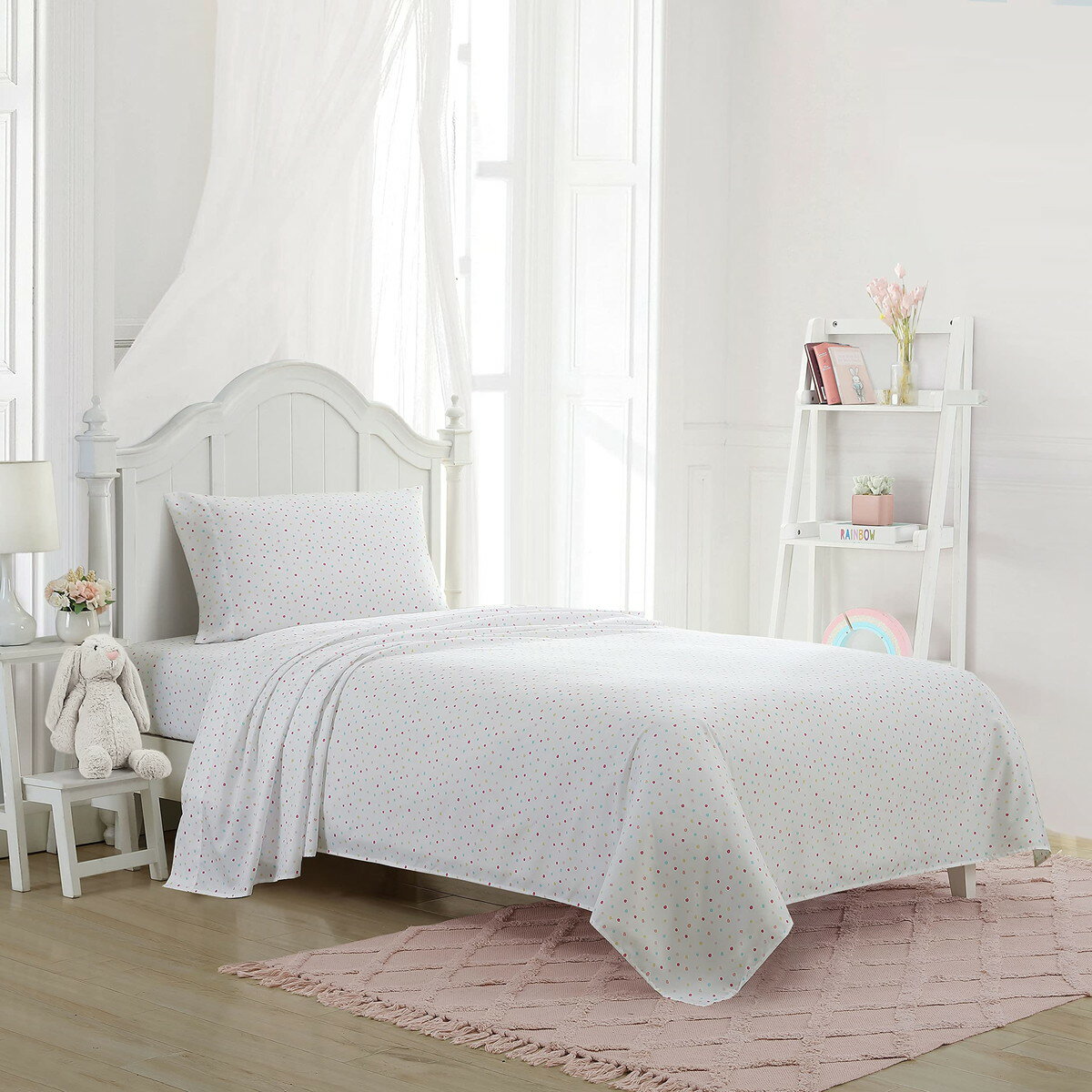 Futon Covers - Laura Ashley セミダブルサイズ Kids ベッドシーツセット ピンクドット柄 寝具カバー 3点セット キッズルーム