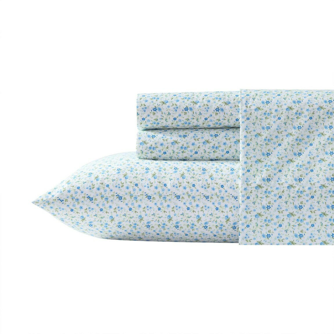 PRODUCT DETAILS Laura Ashley シーツセット ブルー 小花柄 コットン パーケール ベッドリネン【商品仕様】・ブランド：Laura Ashley・素材：綿100%（パーケール織り）・カラー：ブルー（小花柄）【サイズ別セット内容】※アメリカサイズを日本サイズ表記に変換しています。サイズにより付属内容・寸法が異なりますので、ご購入前に必ずご確認ください。■シングルサイズ（合計3点）・ボックスシーツ　1枚：約99×190cm・フラットシーツ　1枚：約168×244cm・枕カバー　1枚：約51×76cm■シングルロングサイズ（合計3点）・フラットシーツ　1枚：約168×244cm・ボックスシーツ　1枚：約99×203cm・枕カバー　1枚：約51×76cm■セミダブルサイズ（合計4点）・ボックスシーツ　1枚：約137×190cm・フラットシーツ　1枚：約206×244cm・枕カバー　2枚：約51×76cm■クイーンサイズ（合計4点）・ボックスシーツ　1枚：約152×203cm・フラットシーツ　1枚：約229×259cm・枕カバー　2枚：約51×76cm■キングサイズ・フラットシーツサイズ：約259cm × 274cm・ボックスシーツサイズ：約203cm × 198cm・枕カバーサイズ：約51cm × 102cm（2枚セット）【ご購入前に必ずお読みください】・掲載画像はメーカー提供のイメージ画像で、サイズによって付属点数が異なります。画像に写っている枚数と実際の付属数が異なる場合がありますので、上記の「サイズ別セット内容」を必ずご確認ください。・海外製品のため圧縮して梱包されており、開封時に折りジワがあります。・掲載画像はメーカー撮影のもので、実物はやや濃いめの色味に見える場合があります。ご利用のモニター環境によっても差異が生じます。【特徴】・通気性が高く、さらりとした肌触りが特徴のコットンパーケール素材を採用しています。・英国の伝統を感じさせる上品な小花柄デザインで、寝室を華やかに彩ります。・Oeko-Tex認証を取得しており、環境と健康に配慮した素材を使用しています。・季節を問わず通年で快適に使用できる軽量で爽やかな仕上がりです。 ■ 商品について 海外輸入品（説明書は英語表記の場合あり） ■ ご注意 ・掲載画像は実物に近い色味になるよう調整しておりますが、ご利用の環境により差異が生じる場合があります。・複数店舗で在庫を共有しているため、ご注文後に在庫切れとなる場合がございます。 ■ 納期について お届けの目安を必ずご確認ください。 海外正規ルート仕入れ品 海外ブランド ▼ 海外正規ブランド店 正規代理店 ▼ 当 店 ※本商品は並行輸入品です 製造元は正規品と同一のブランド・メーカーです。当店では海外正規ルートより仕入れた商品を取り扱っております。流通ルートが異なるのみで、商品自体に違いはございません。 ── 当店の商品について ── 正規品のみ取り扱い 海外正規店・正規代理店から商品を直接仕入れ、国内に輸入して販売しております。 日本未入荷・海外限定モデルも多数 日本未入荷・海外限定モデルも多数取り扱っております。サイズ・カラー違いや海外限定で販売された製品など、日本では手に入りにくいアイテムをお届けいたします。 お求めやすい価格の理由 海外市場での価格差や流通ルートの違いにより、国内販売価格よりお求めやすくなっております。品質はそのままに、よりお手頃な価格でお届けいたします。 安心保証 ご使用前に万が一、製品に不具合がございました場合は、交換または商品代金のご返金にて対応させていただきます。商品到着後5日以内にご連絡ください。 ご注意 海外からの輸入品となります。海外輸送のため、外箱に軽微なスレ等がある場合がございますが、商品本体には影響ございません。 ※在庫状況は仕入先の在庫情報をもとに出来る限り正確に表示しておりますが、取寄せ商品のため、タイミングによりご注文後に欠品・キャンセルとなる場合がございます。 お探しの商品がございましたら、お気軽にご相談ください。