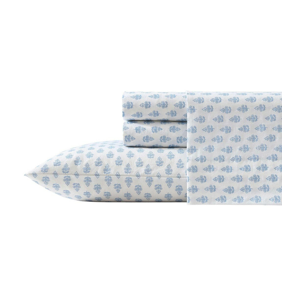 Rakuten - Laura Ashley ベッドシーツセット コットン パーケール Francesca Blue 花柄 寝具セット 4点セット