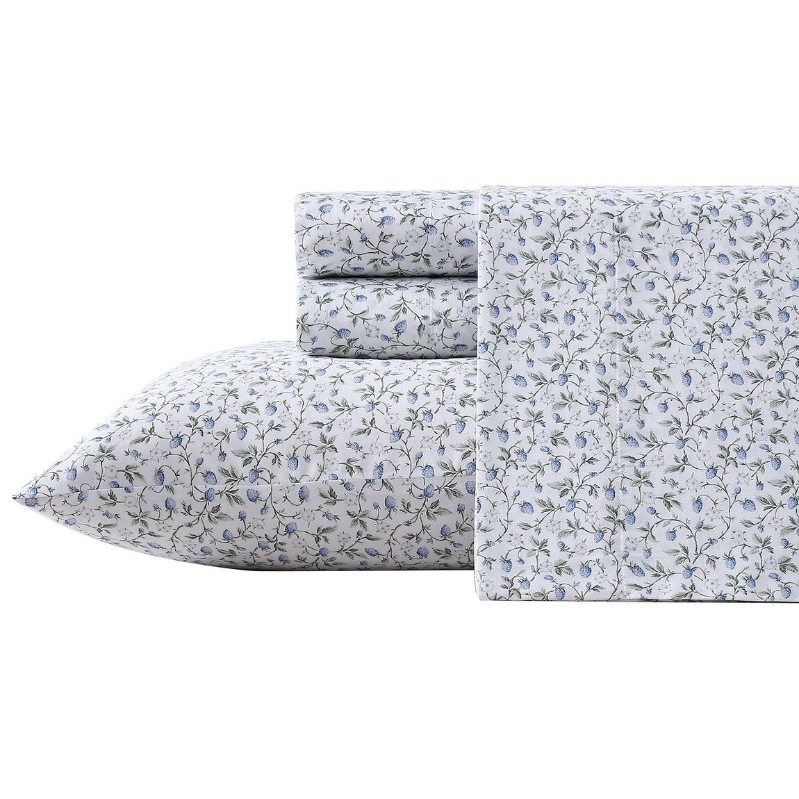 樂天商城 - Laura Ashley ベッドシーツセット 綿100% コットンサテン ボタニカル柄 フラワーデザイン