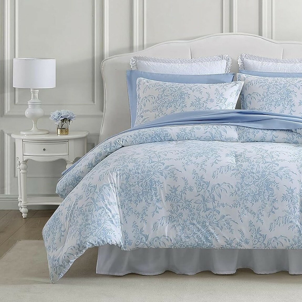Rakuten - Laura Ashley コンフォーターセット ベッドフォードブルー 花柄 布団カバー 3点セット