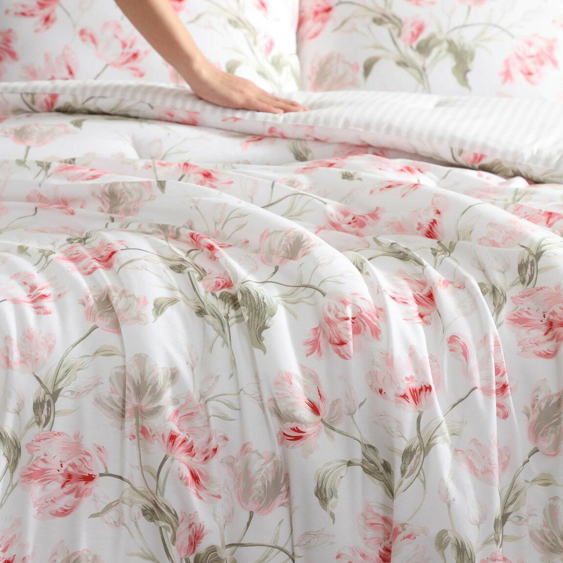Laura Ashley コンフォーターセット Gosford Pink 花柄 布団カバー ピローカバー付き