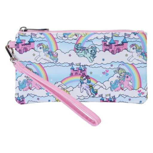 Loungefly ハズブロ マイリトルポニー スカイシーン 総柄 ナイロン リストレット ウォレット Loungefly ハズブロ マイリトルポニー スカイシーン 総柄 ナイロン リストレット ウォレット